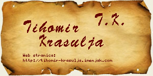 Tihomir Krasulja vizit kartica